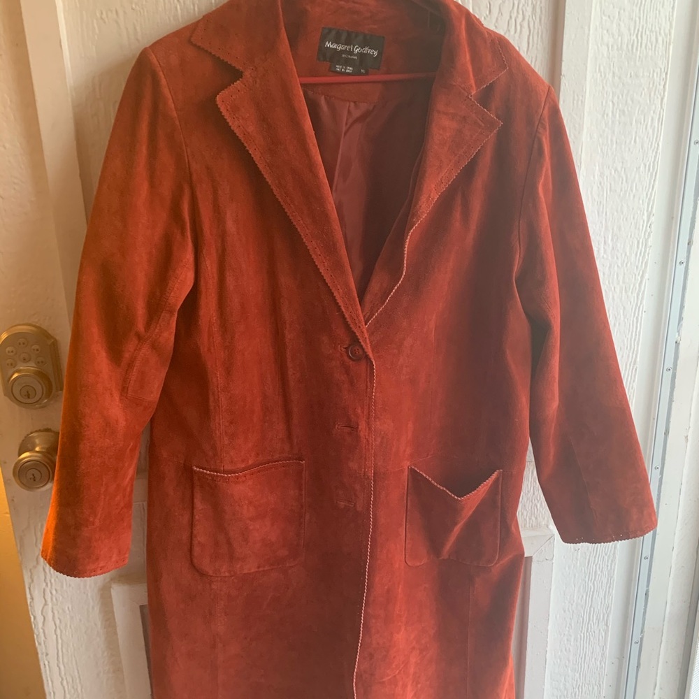 Suede leather Margret Godfrey jacket 16 vintage